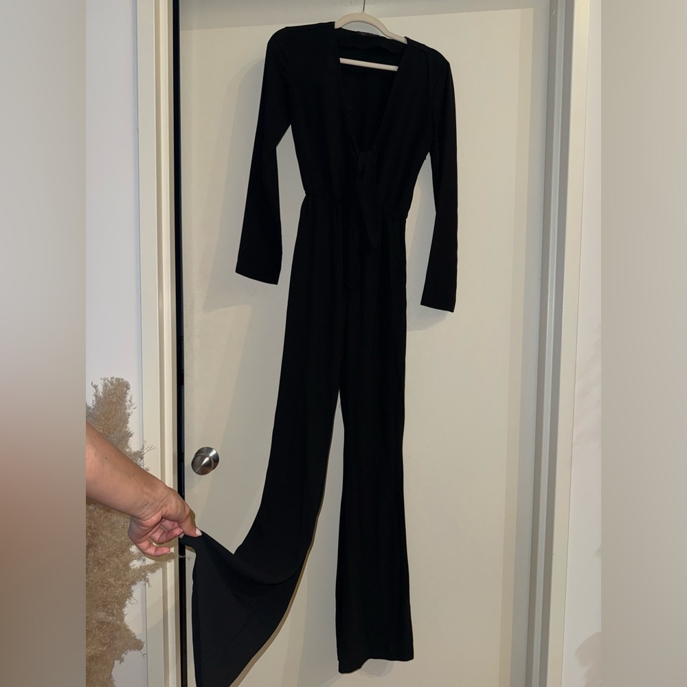 Black Jumpsuit with front tie opening